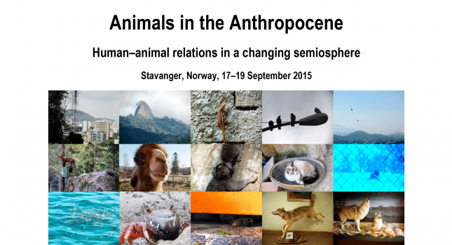 2nd Call for Papers: Animals in the Anthropocene – Human–animal relations in a changing semiosphere Stavanger, Norway, 17–19 September 2015