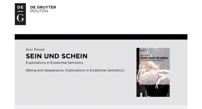 New book: Sein und Schein : Explorations in Existential Semiotics